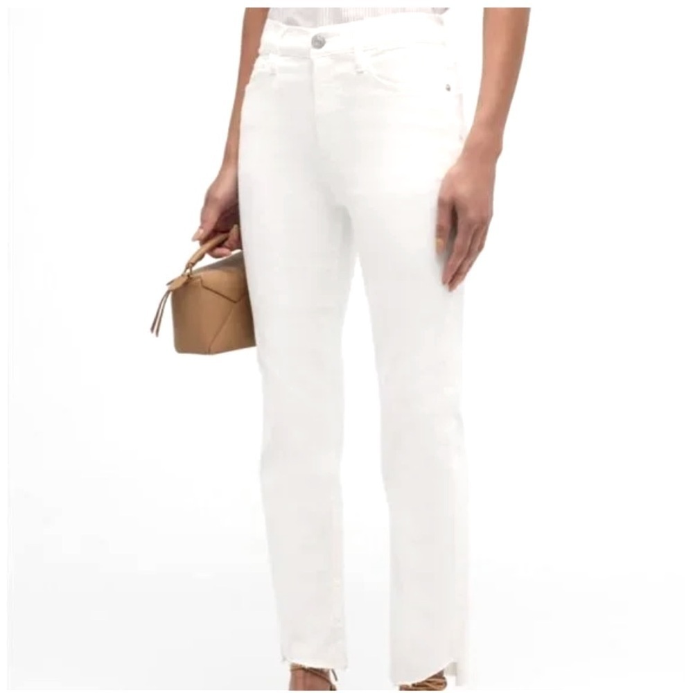 FRAME Le High Straight White Staggered Hem Jeans Size 26 with 25.5 inseam